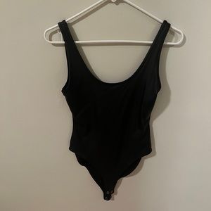 Leather black bodysuit